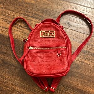 Juicy Couture Embossed Red Backpack